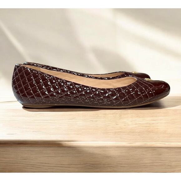 Tory Burch Quilted Patent Leather Kent Ballet Shoes Size 8.5M - Picture 2 of 7